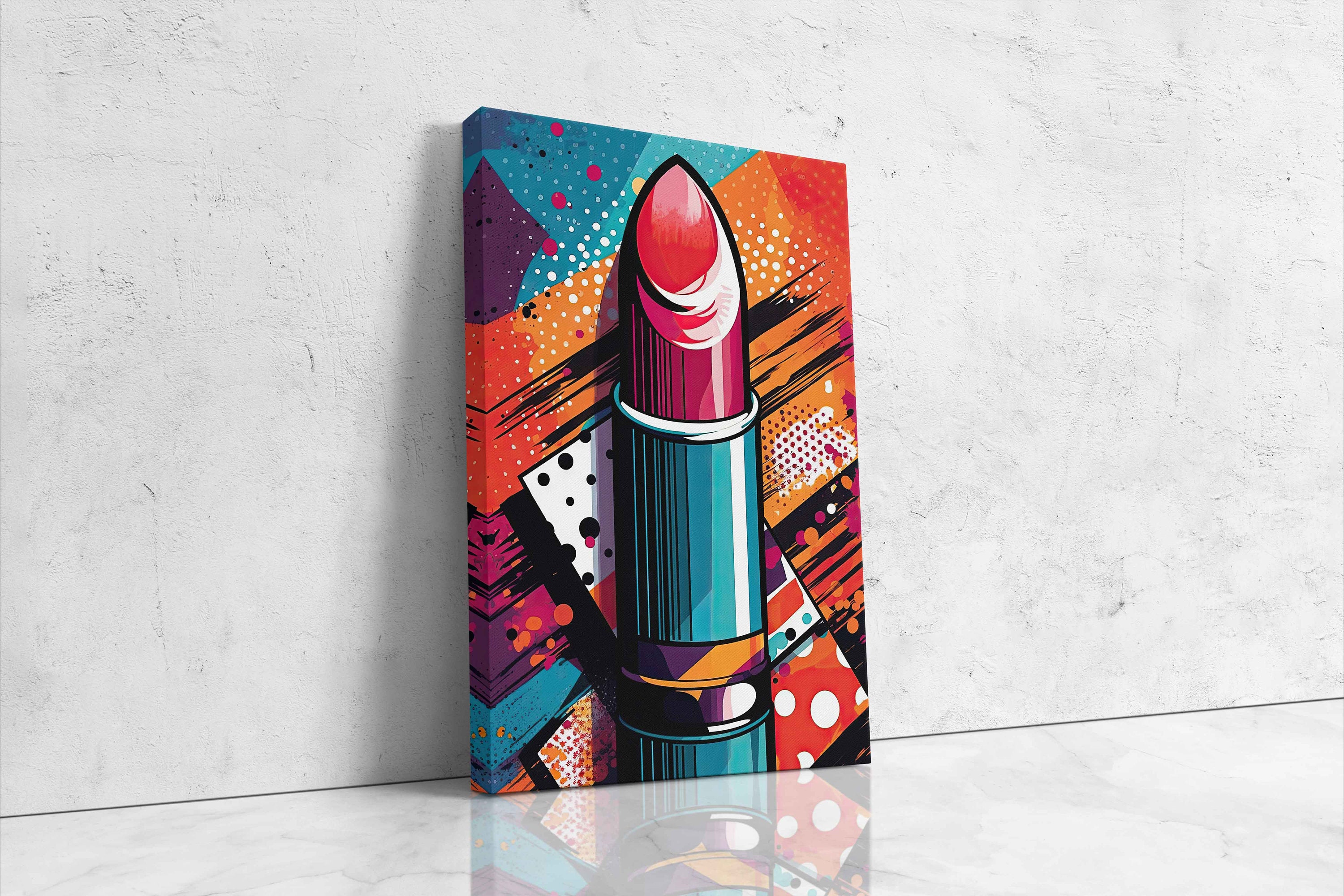 Lipstick Pop Art Print on Canvas | Ready to Hang | Vibrant Colors That ...