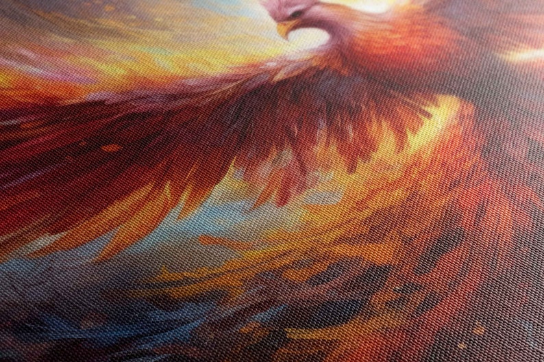 Phoenix Rising From The Ashes, Canvas Print, Framed Canvas Options, Ready To Hang image 5