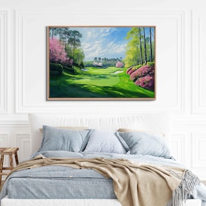 Augusta National Golf Course Green Wall Art Canvas Print, Gift For Golfer, Azalelas, Gift For Him, Ready To Hang