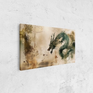 Chinese Zodiac Dragon Wall Art Canvas Print, Year Of The Wood Dragon, Traditional Chinese Painting, Ready To Hang Bild 2