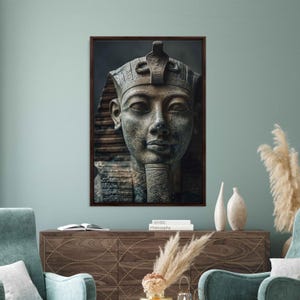 Closeup Sphinx Sculpture Wall Art Canvas Print, Ancient Egypt, Mythological Creature, Ancient Greece, Ready To Hang
