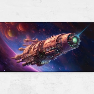 epic 3d portrait of a futuristic space warship, spac