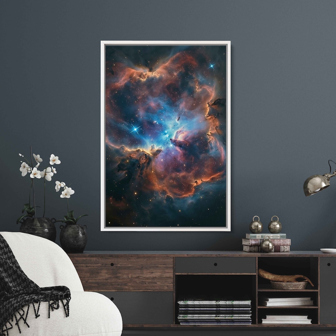 Nebula in Space With Stars and Gas Cloud Wall Art Canvas Print, Gift ...
