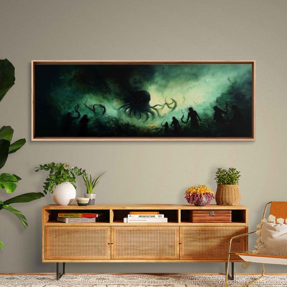 Cthulhu Worship Perspective, Wall Art Canvas Print, Stormy Sea