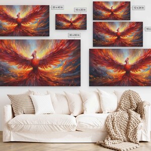 Phoenix Rising From The Ashes, Canvas Print, Framed Canvas Options, Ready To Hang image 6