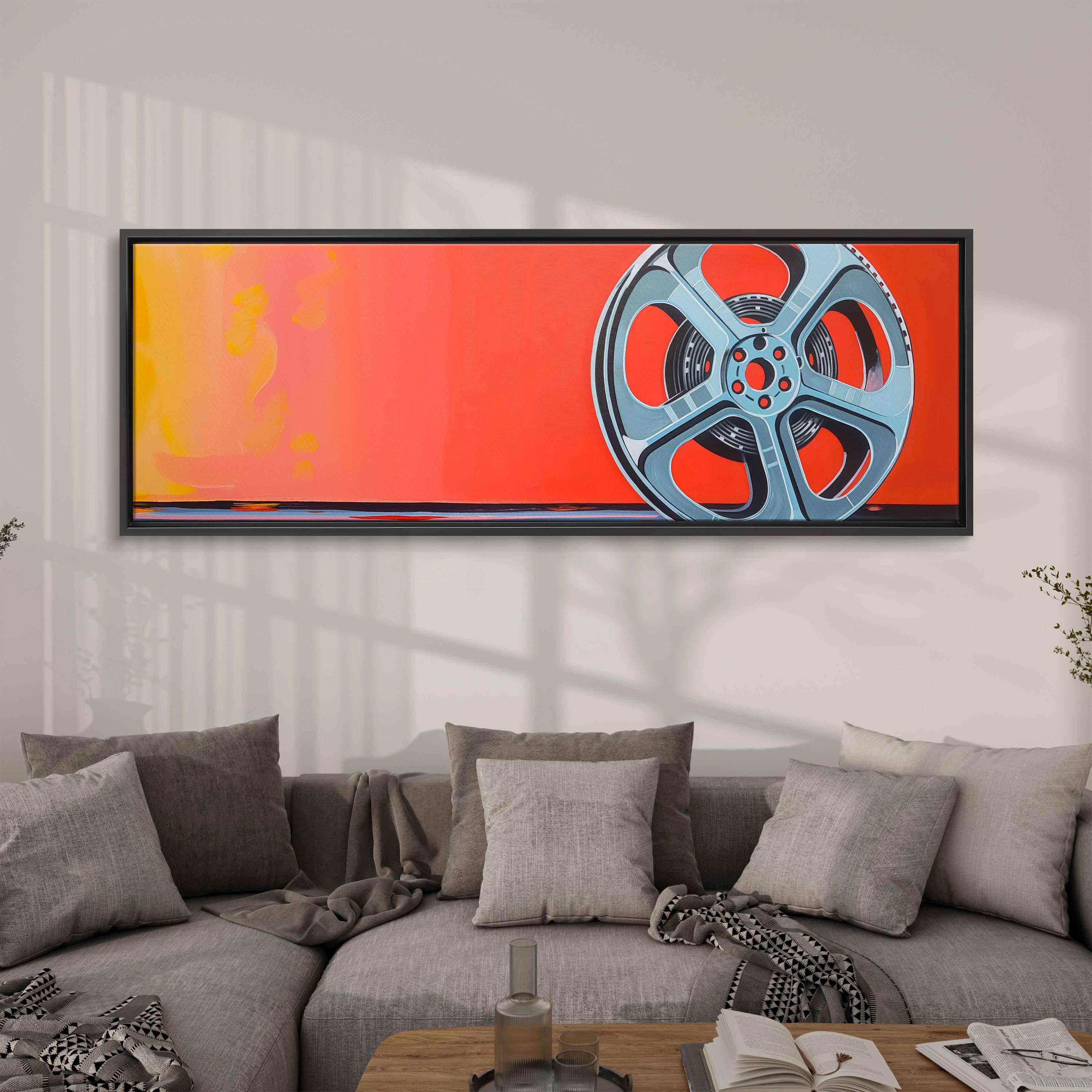 Pop Art Film Reel Acrylic Wall Art Canvas Print, Trendy Painting