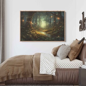 Enchanted Magical Firefly Forest | Canvas Wall Art Ready to Hang ...