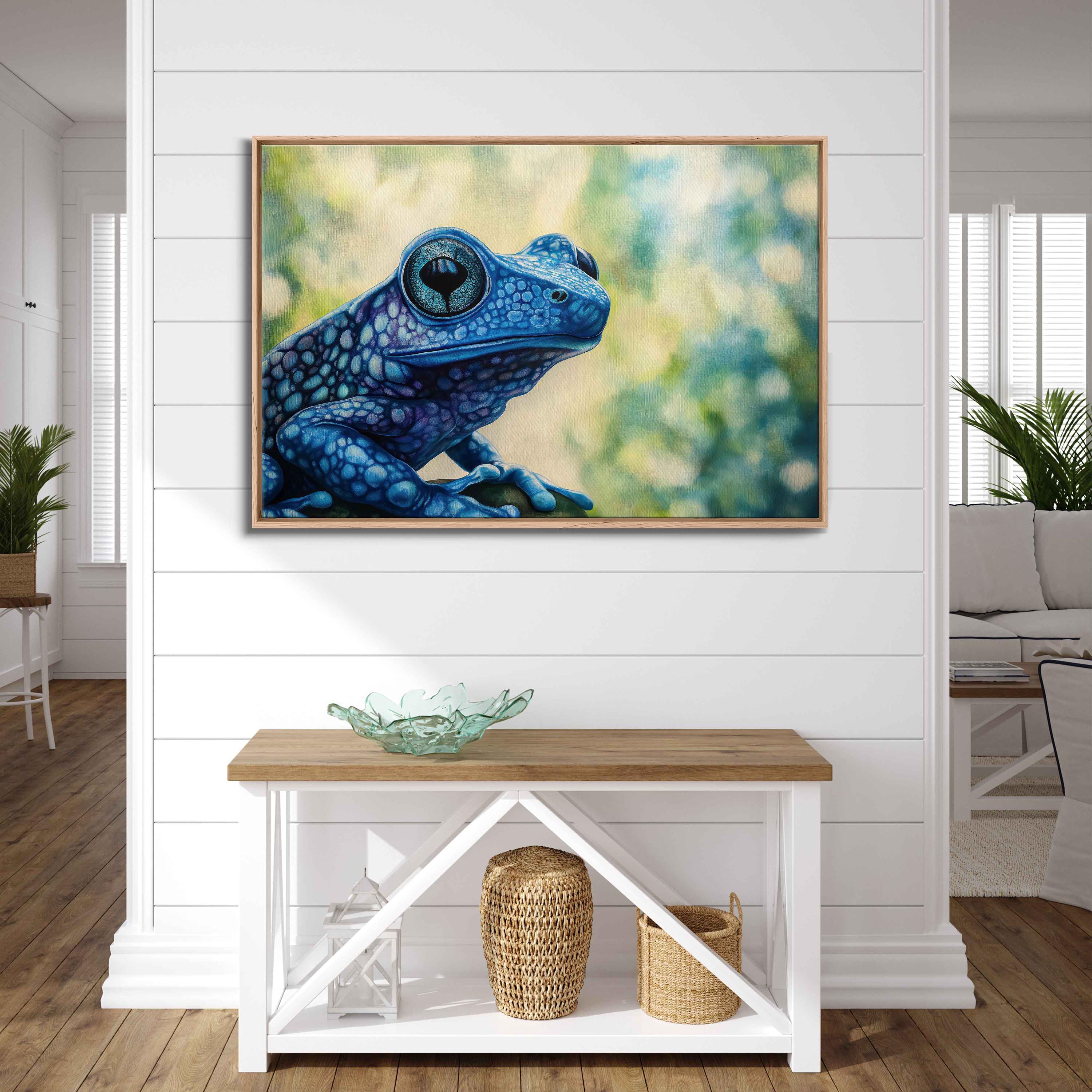 Poison Dart Frog Close up Wall Art Canvas Print, Gift for Animal