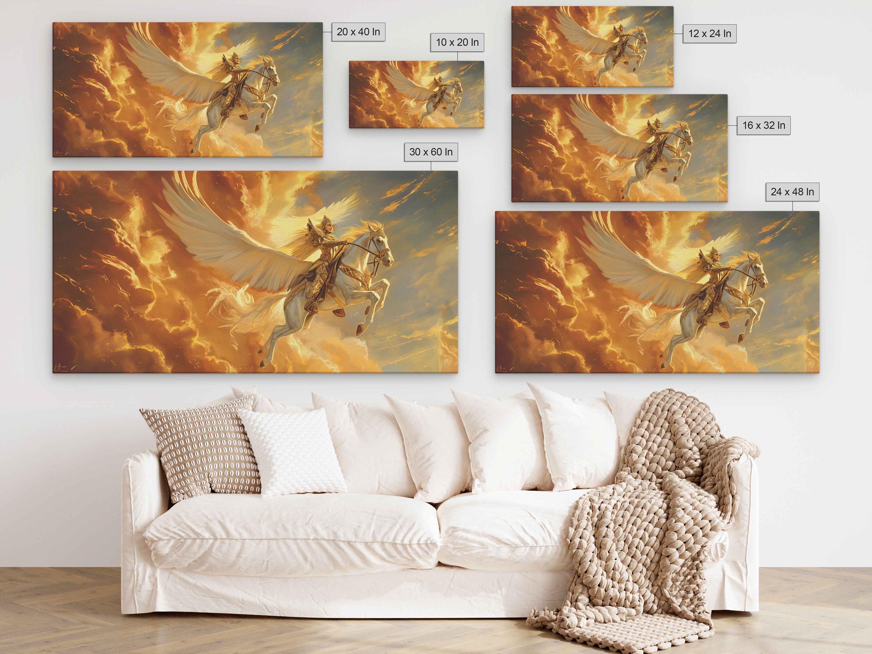 OTTO Aquarellum Pégase Grand Format 3 Tableaux - Kit Peinture Aquarelle Licornes Chevaux Ailés Sentosphère