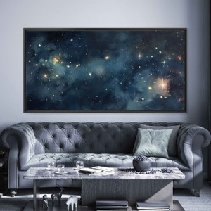 Starry Night Sky Wall Art Canvas Print, Outer Space, Celestial ...