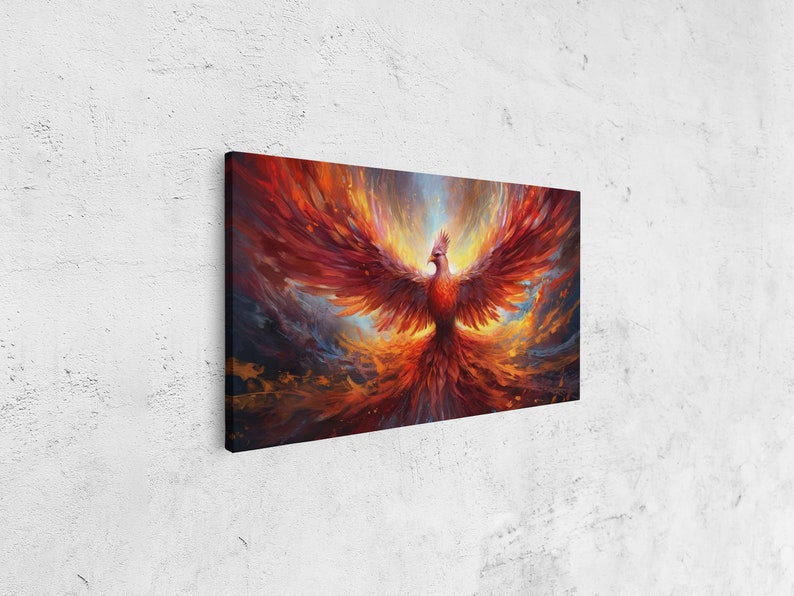Phoenix Rising From The Ashes, Canvas Print, Framed Canvas Options, Ready To Hang image 2
