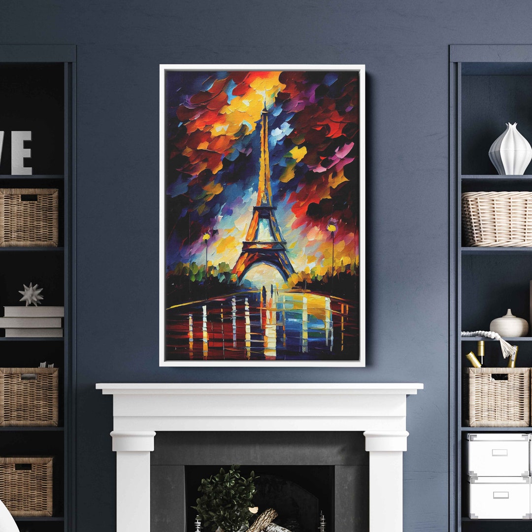 Eiffel Tower Oil Painting | Palette Knife Technique | Digital Print on ...
