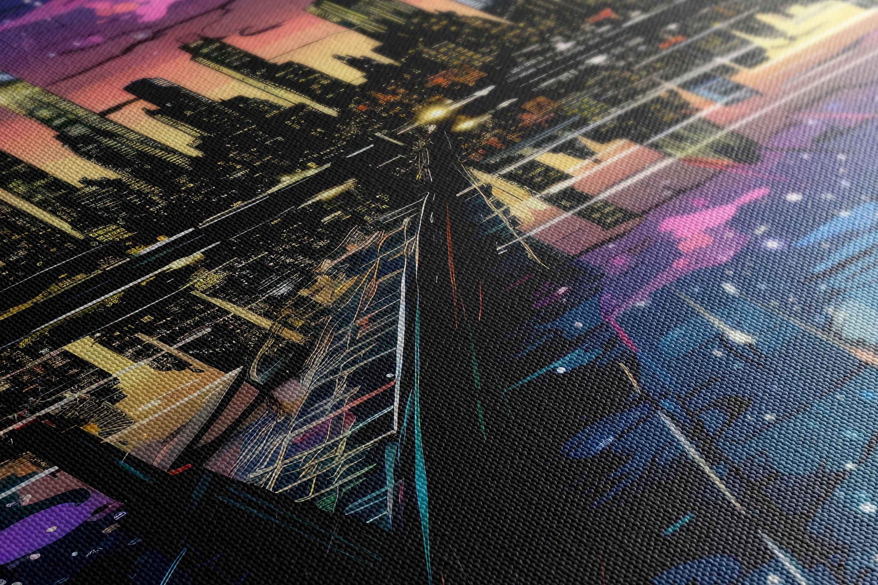 Stunning Colorful City Skyline Comic Book Style Art Bright - Etsy