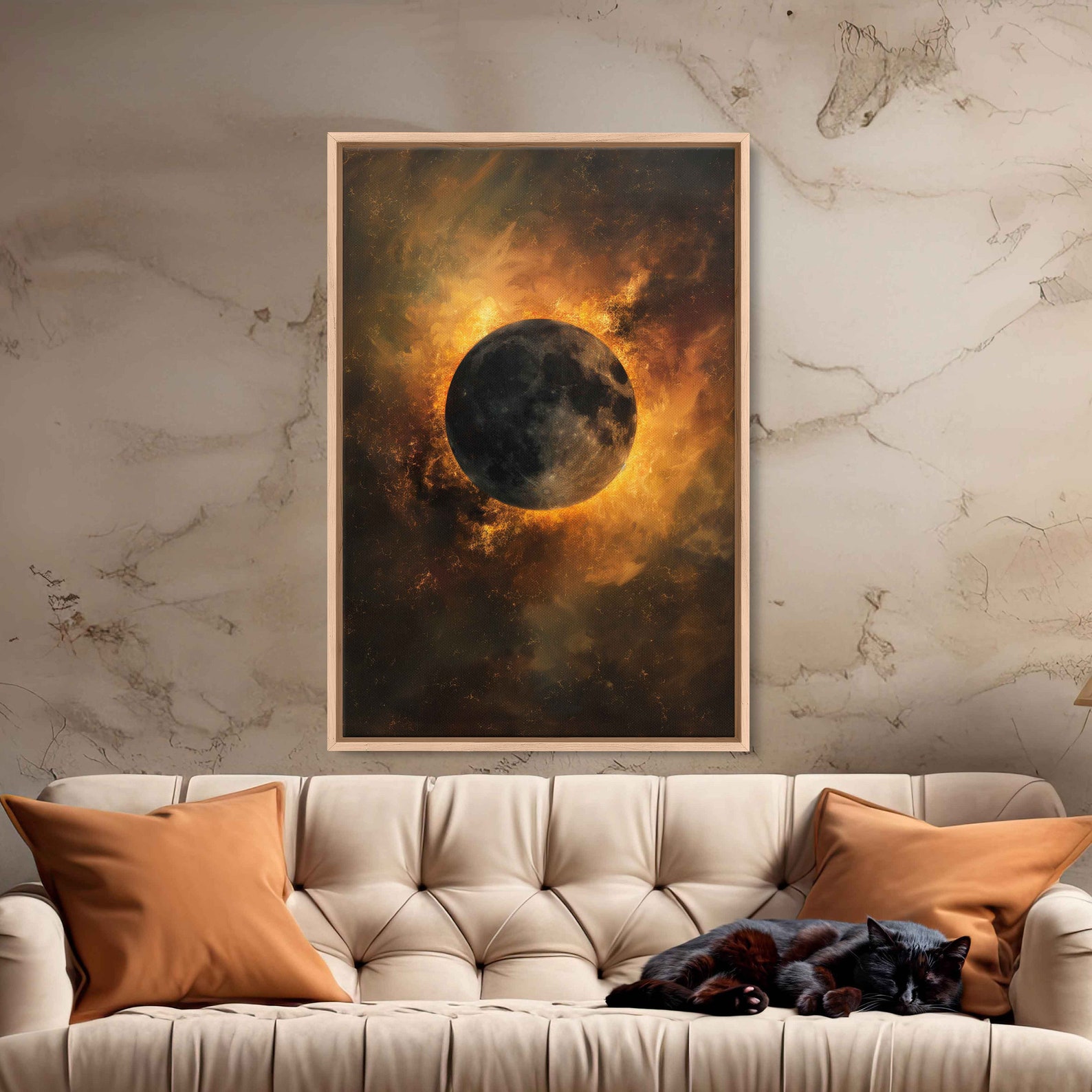 Solar Eclipse Wall Art Canvas Print, Celestial Phenomenon, Moon Sun ...