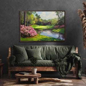 Augusta National Golf Course Green Wall Art Canvas Print, Gift For Golfer, Beautiful Foliage, Gift For Him, Ready To Hang