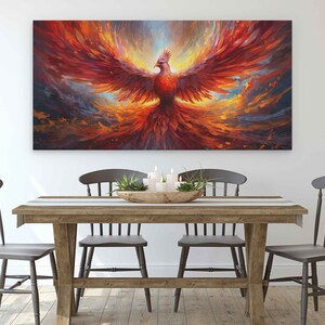 Phoenix Rising From The Ashes, Canvas Print, Framed Canvas Options, Ready To Hang image 9