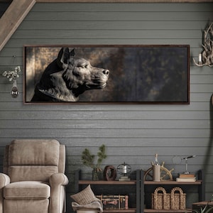 Cerberus Statue Under Dramatic Sunlight Wall Art Canvas Print, Greek Mythology, Mythological Animal, Ready To Hang