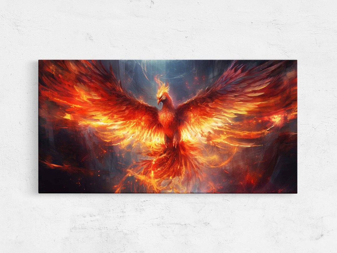 Phoenix Rising Digital Painting, Framed Canvas Print, Ready to Hang - Etsy