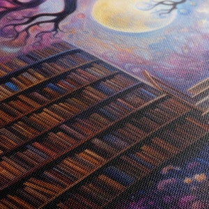 Colorful Tree of Knowledge Library Fantasy Art, Acrylic Painting ...