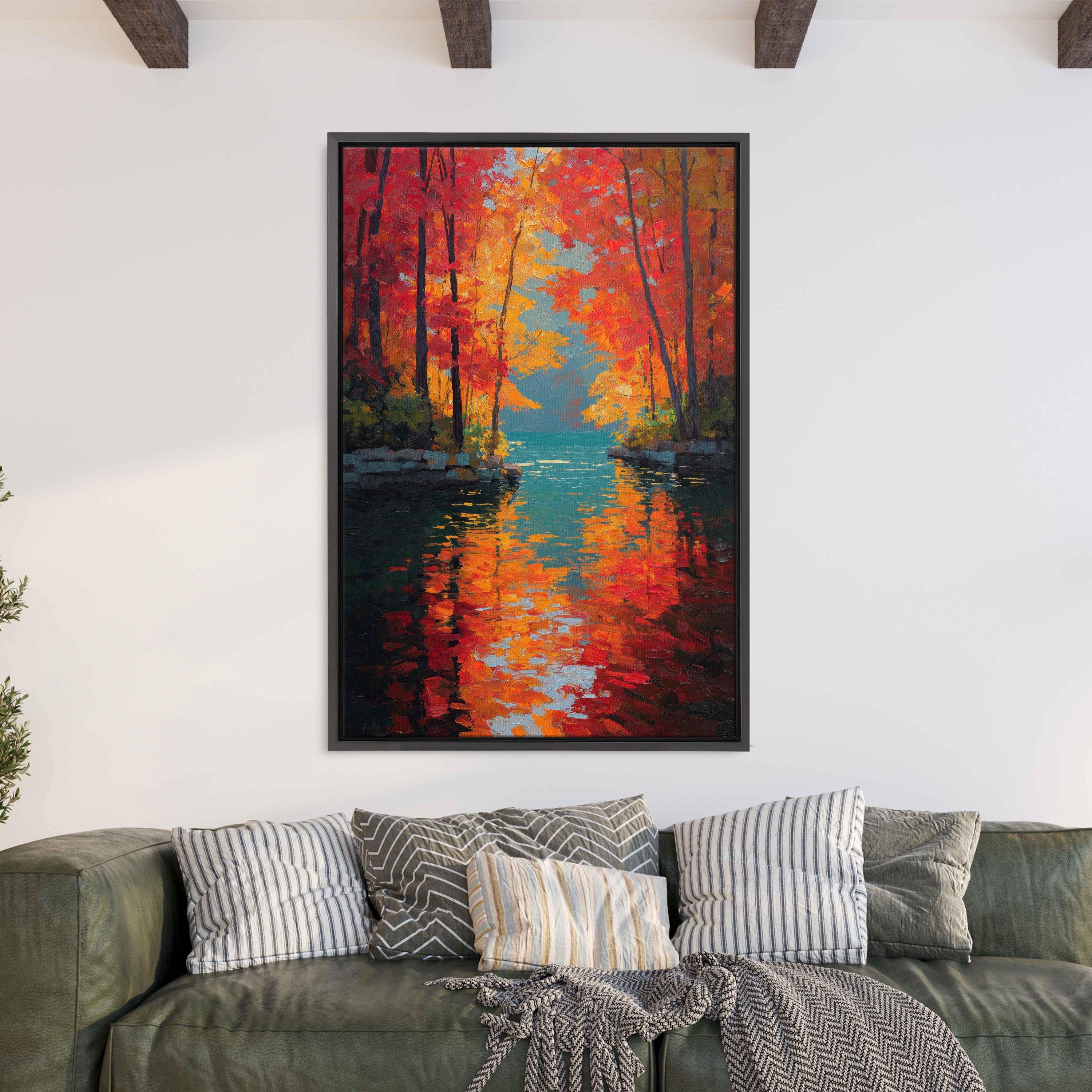 Autumn Afternoon at Lake Michigan, Wall Art Canvas Print, Vibrant