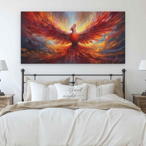 Phoenix Rising From The Ashes, Canvas Print, Framed Canvas Options, Ready To Hang image 3