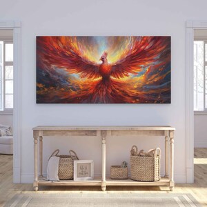 Phoenix Rising From The Ashes, Canvas Print, Framed Canvas Options, Ready To Hang image 8