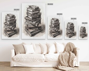 Stack of Book Expressive Drawing, Digital Illustration on