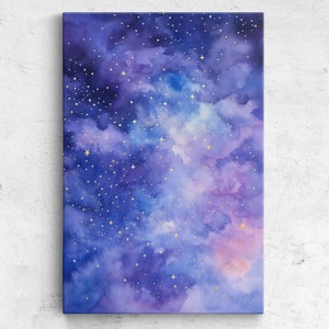 Starry Clouds, Framed Canvas Print, Ready To Hang