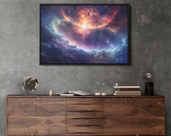 Pulsar Star In Space, Framed Canvas Print, Ready To Hang