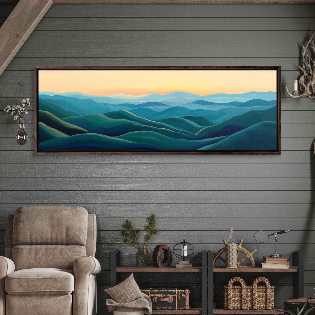 Blue Ridge Canvas Blue Ridge Mountains, Wall Art Canvas Print, Acrylic Landscape, Sunset ...