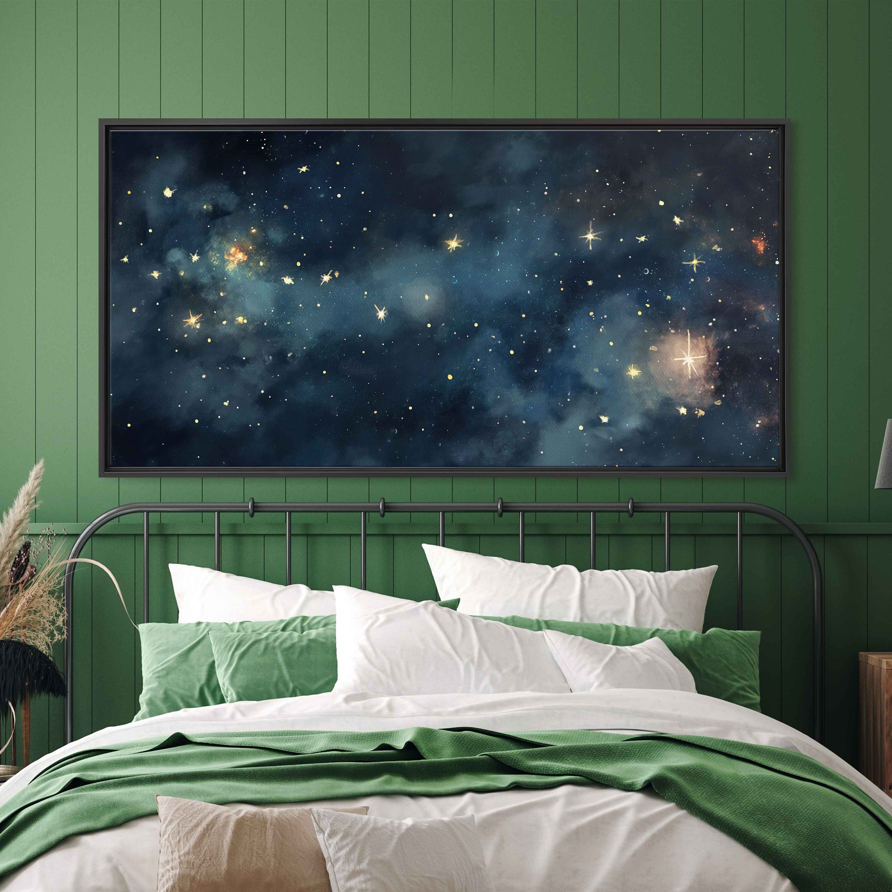 Starry Night Sky Wall Art Canvas Print, Outer Space, Celestial ...