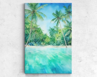 Tropical Island, Framed Canvas Print, Ready To Hang