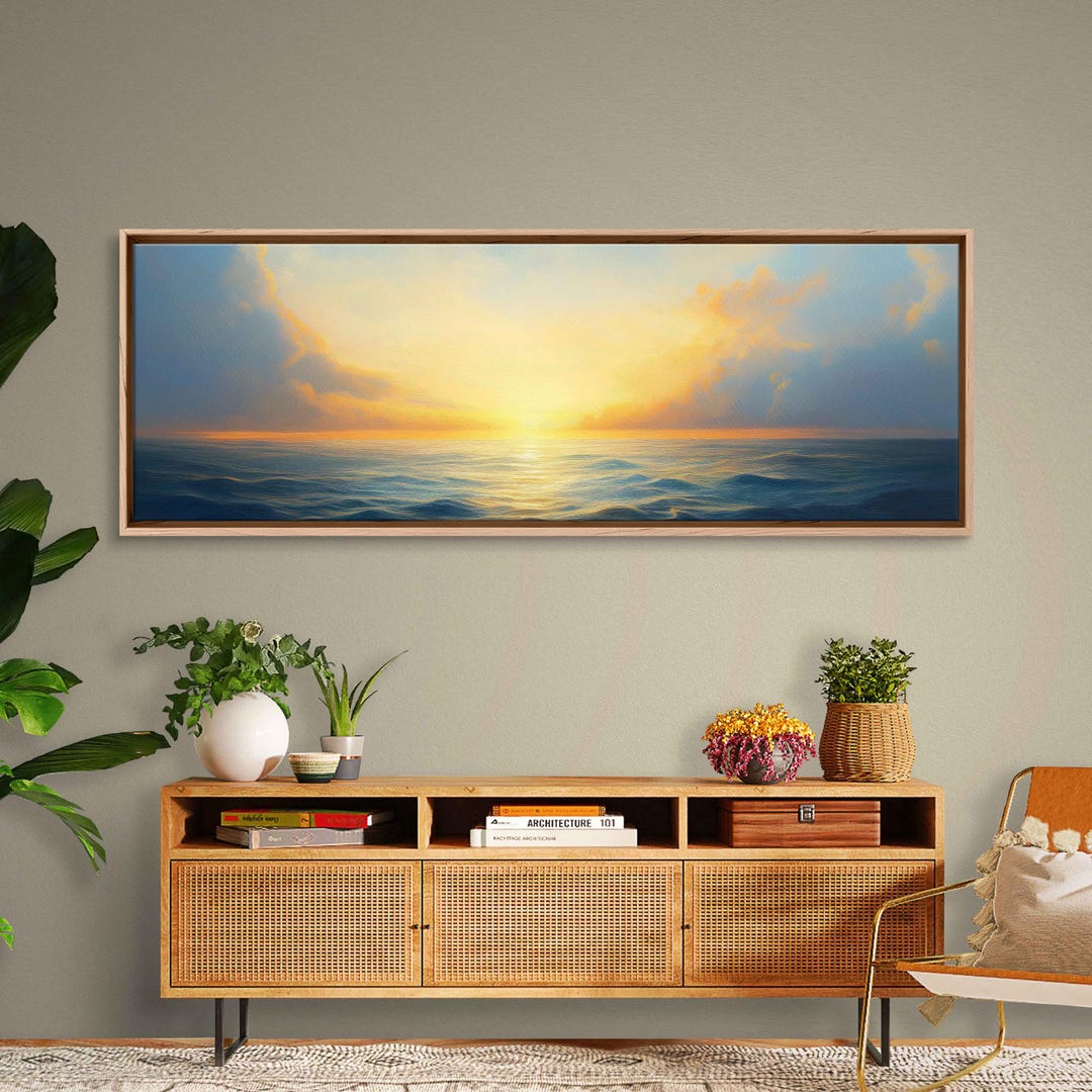 Vast Ocean Horizon at Sunrise, Wall Art Canvas Print - Etsy