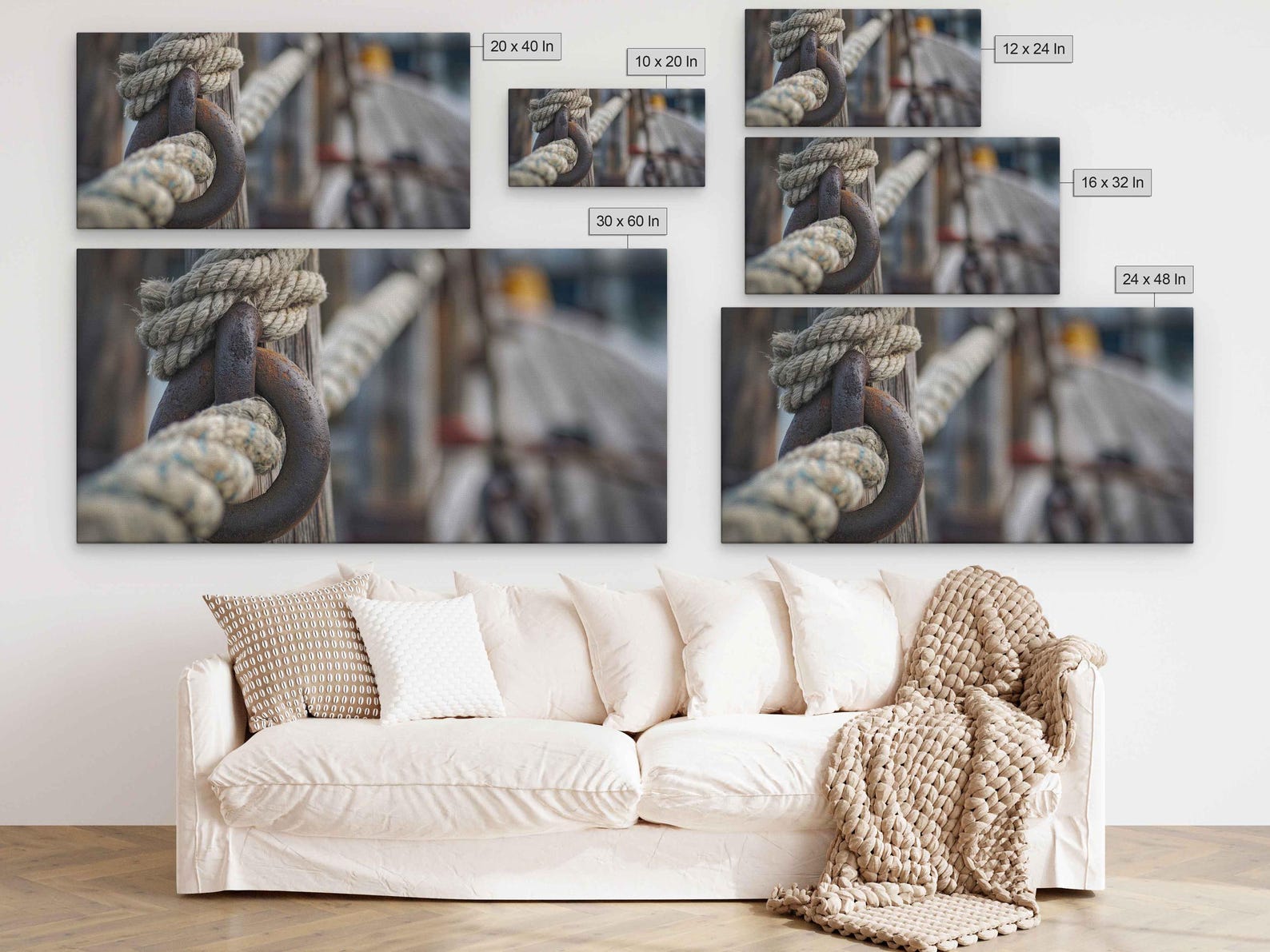 Sailboat Rigging Wall Art Canvas Print, Gift for Sailor, Nautical Art