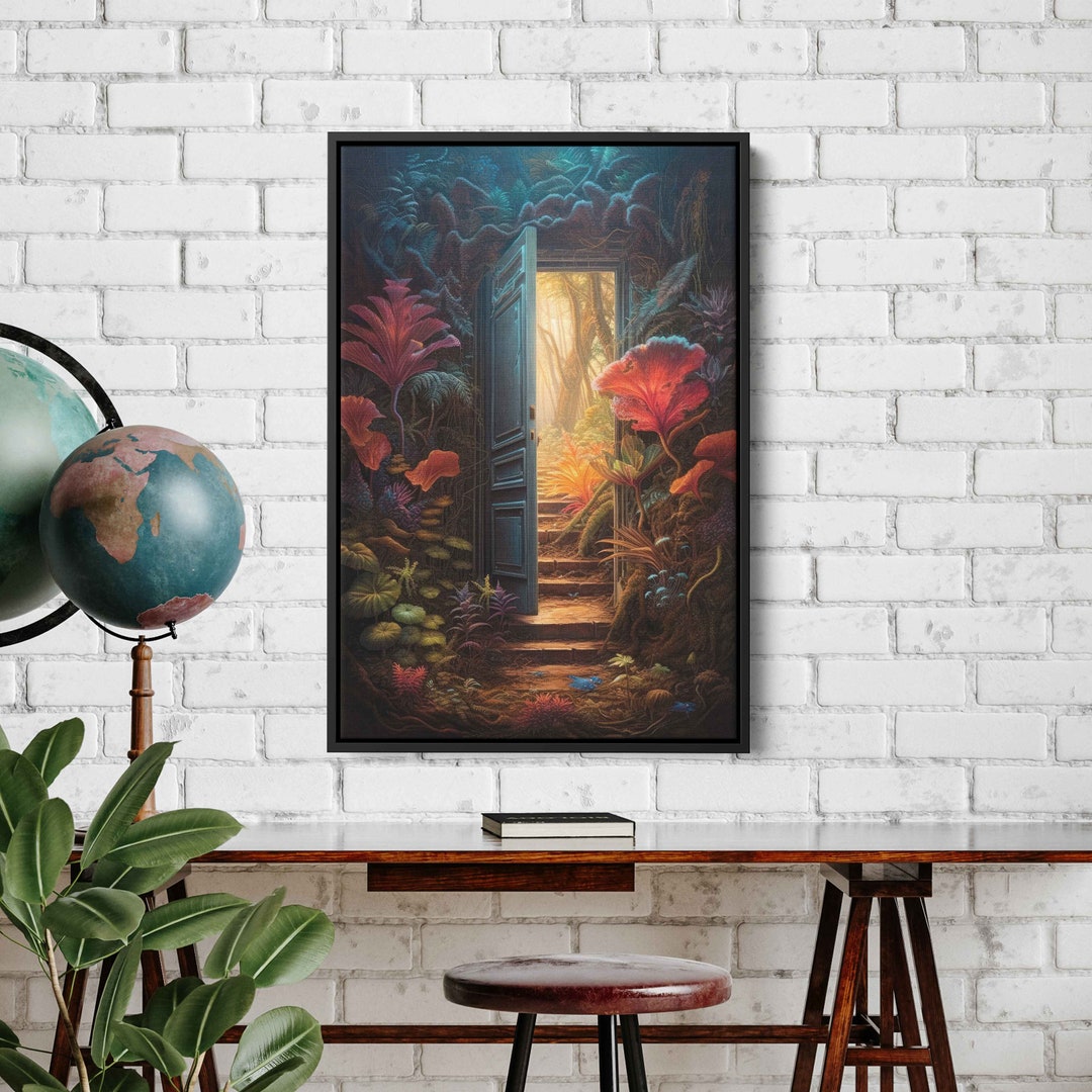 Magical Door in Enchanted Forest Wall Art, Portal to Another Dimension ...
