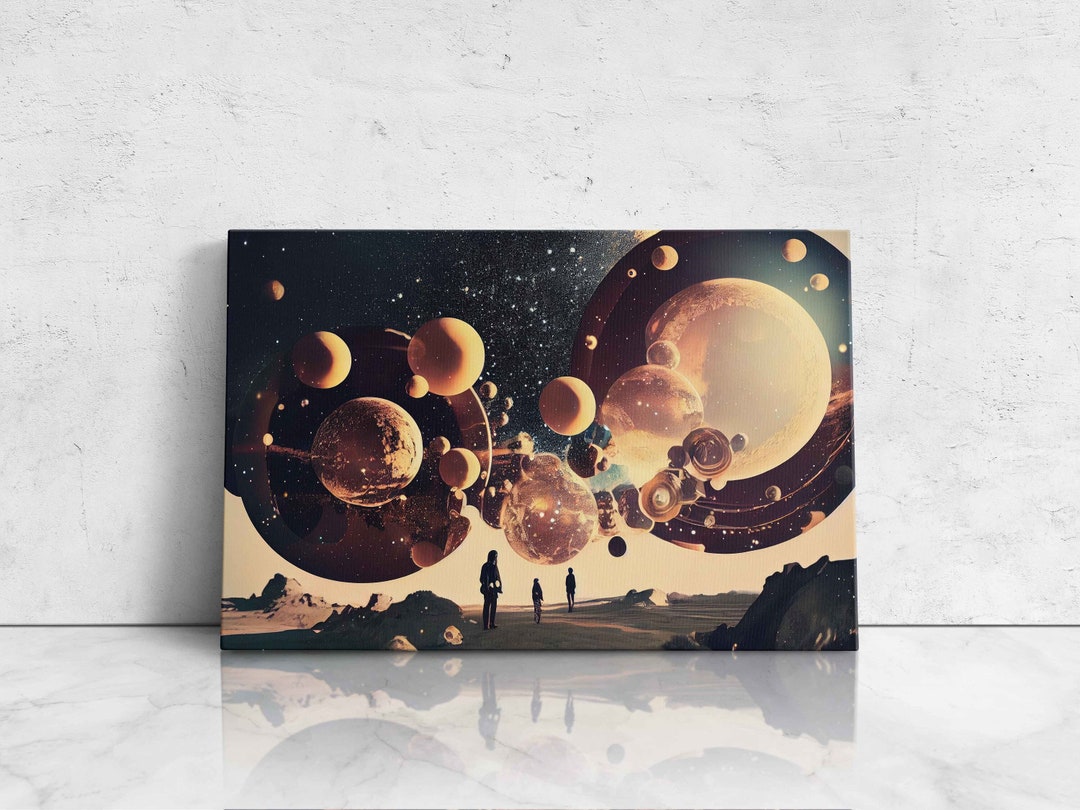 Surrealism Canvas Art Space Surrealism Art Space Canvas Etsy
