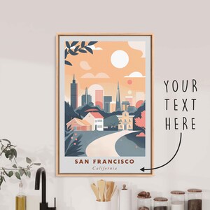 San Francisco California Acrylic Painting Travel Art, Framed Canvas Wall Art, Framed Fine Art Poster Paper Print, Travel Home Decor