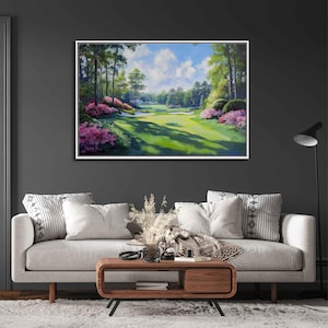 Augusta National Golf Course Green Acrylic Wall Art Canvas Print, Gift For Golfer, Beautiful Foliage, Gift For Him, Ready To Hang