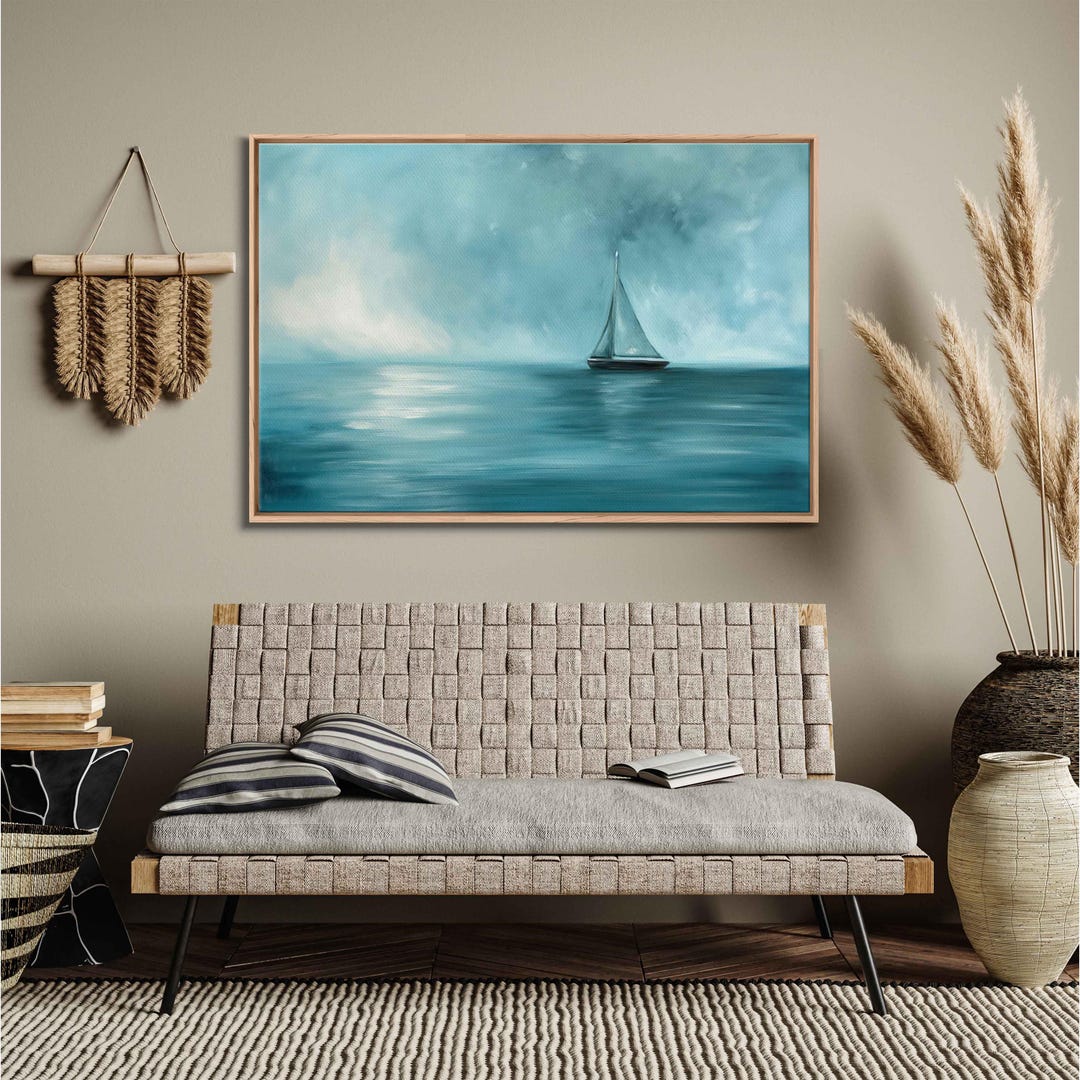 Sailboat Sailing in the Ocean Wall Art Canvas Print, Gift for Sailor ...