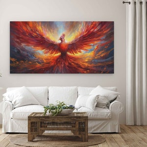 Phoenix Rising From The Ashes, Canvas Print, Framed Canvas Options, Ready To Hang image 7