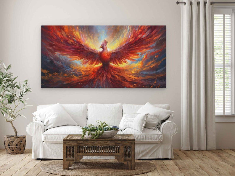 Phoenix Rising From The Ashes, Canvas Print, Framed Canvas Options, Ready To Hang image 7