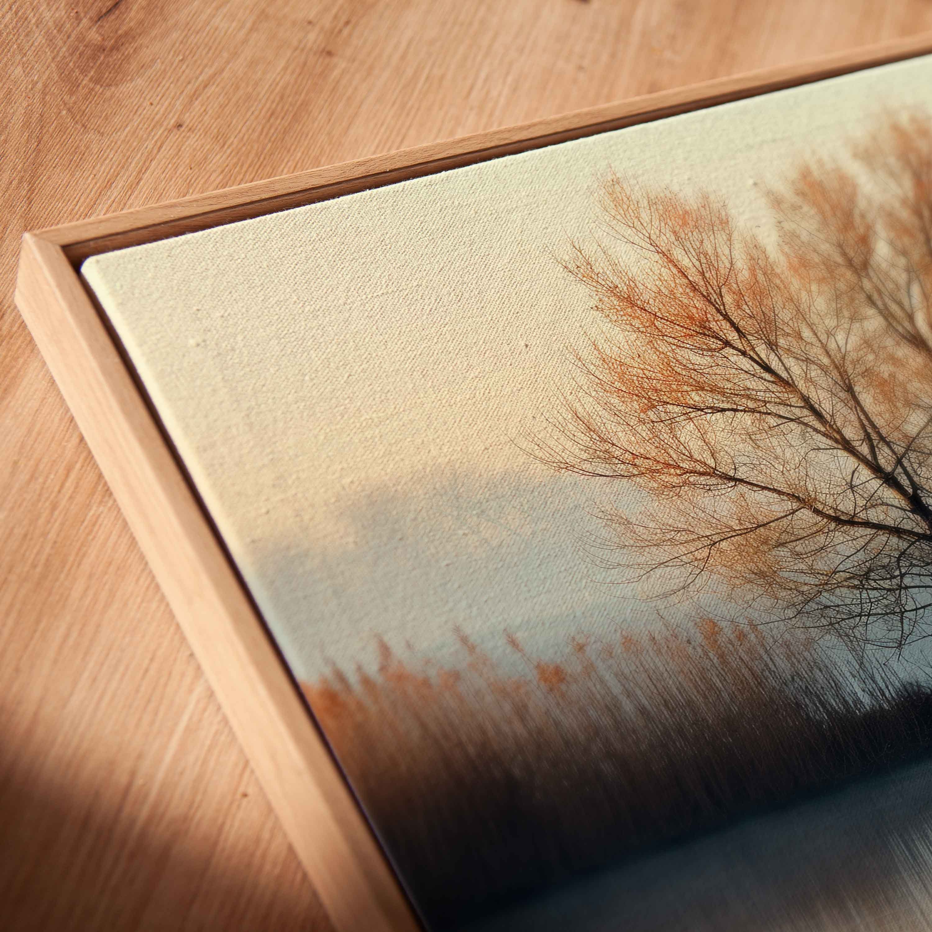 Reflection Tree Hanging Lone Tree With Reflection Overhanging Calm Waters on Lakeshore Wall Art ...
