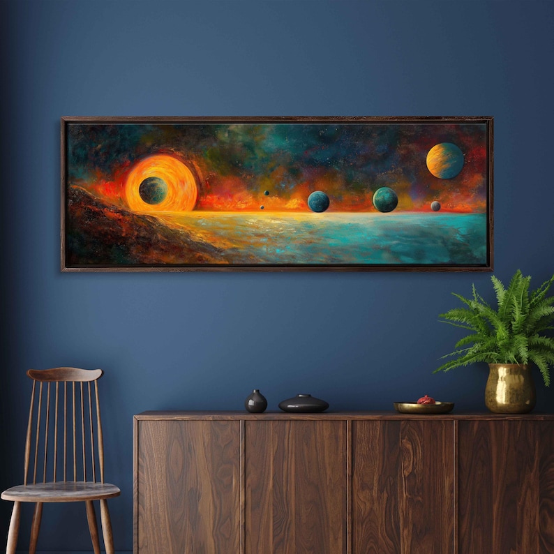 Solar System Planets in Universe Wall Art Canvas Print, Outer Space ...