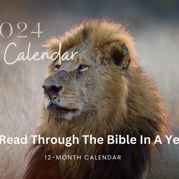 2024 12-Month Digital Calendar Read Through Your Bible In a Year