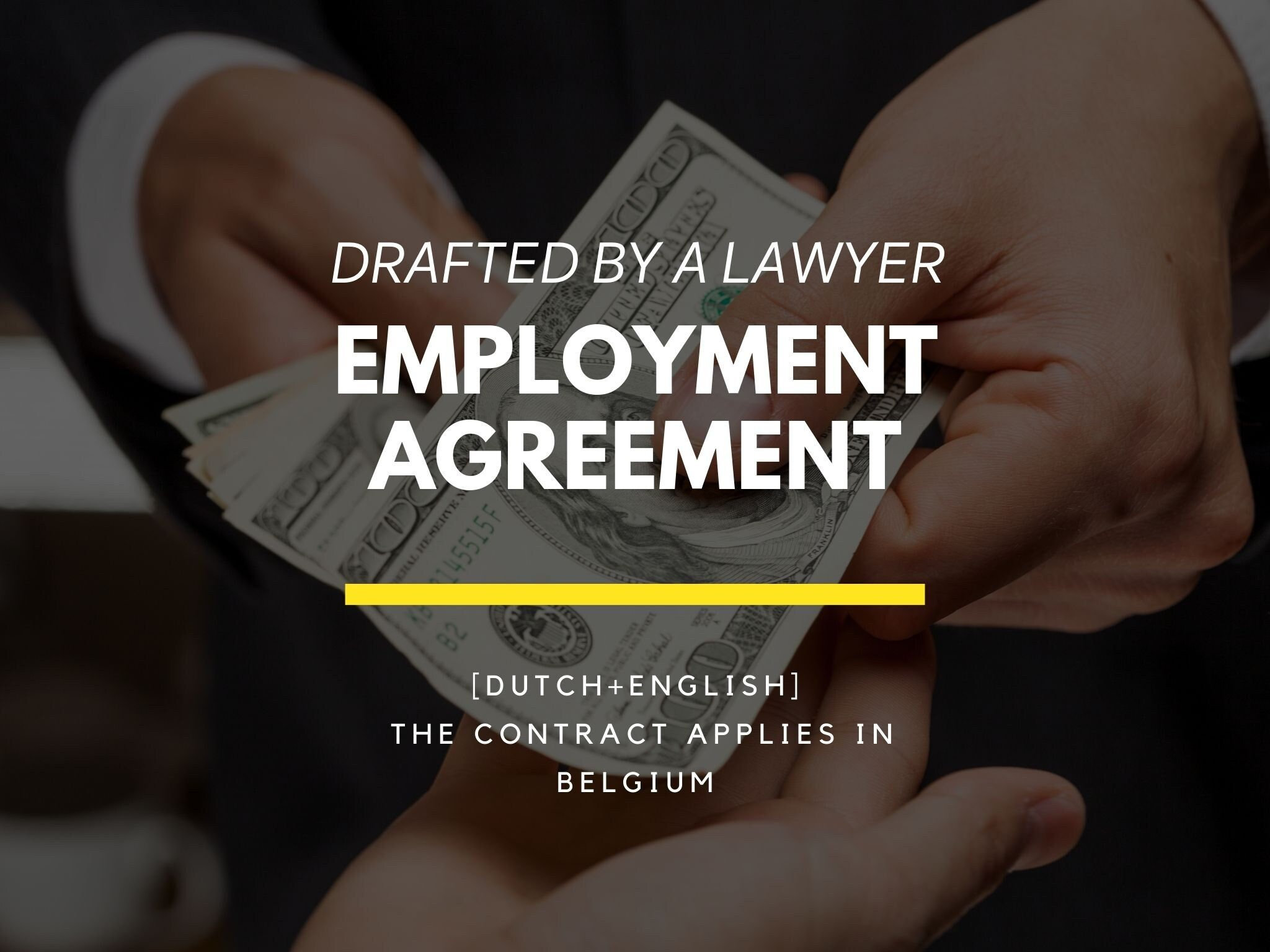EC Belgium Employment Agreement Contract Template, Bilingual English and Dutch, managerial position, commercial manager, financier, analyst