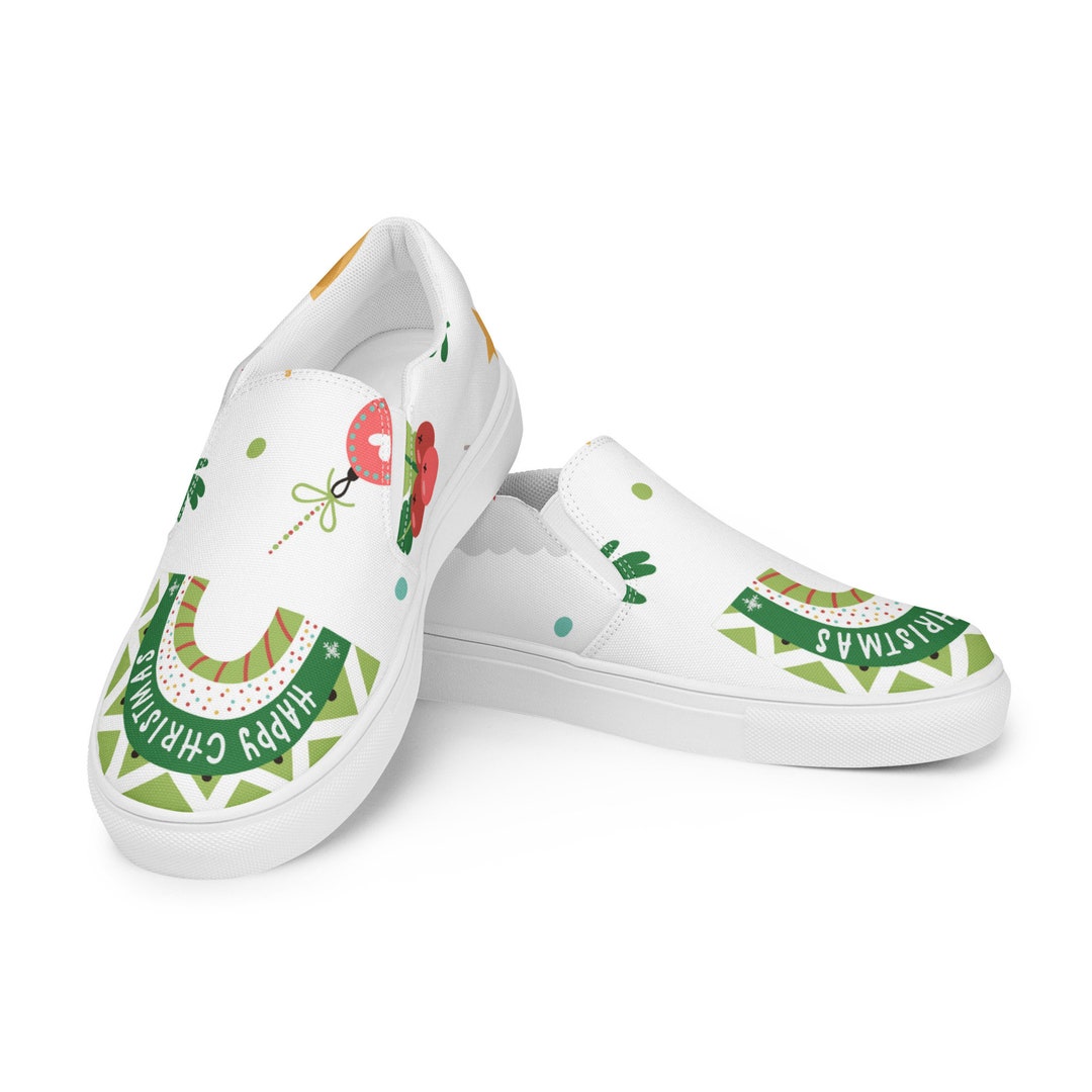 Christmas Shoes Womens Slip-on Canvas Shoes All Sizes - Etsy