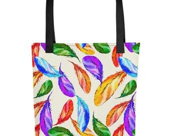 Feathers Tote Bag Canvas Tote Bag Fair Trade Canvas Bag - Etsy