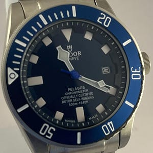 Vintage Tudor Automatic Blue Dial Date Analog Men's Wrist Watch Free Shipping