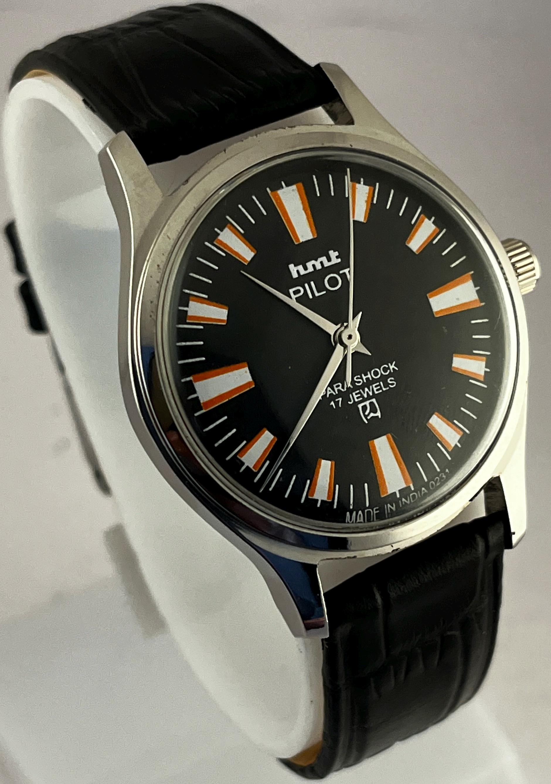 ★一点物美品　HMT　pilot　パイロット メンズ　腕時計 手巻き　アナログ　ヴィンテージ　パラショック　17石　ビンテージ アンティーク ☆一点物美品 HMT pilot パイロット メンズ 腕時計 手巻 アナログ