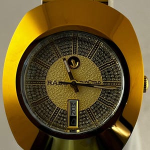 Vintage RADO DIASTAR Automatic Gold Dial Day Date Men's